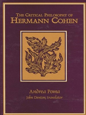 cover image of The Critical Philosophy of Hermann Cohen